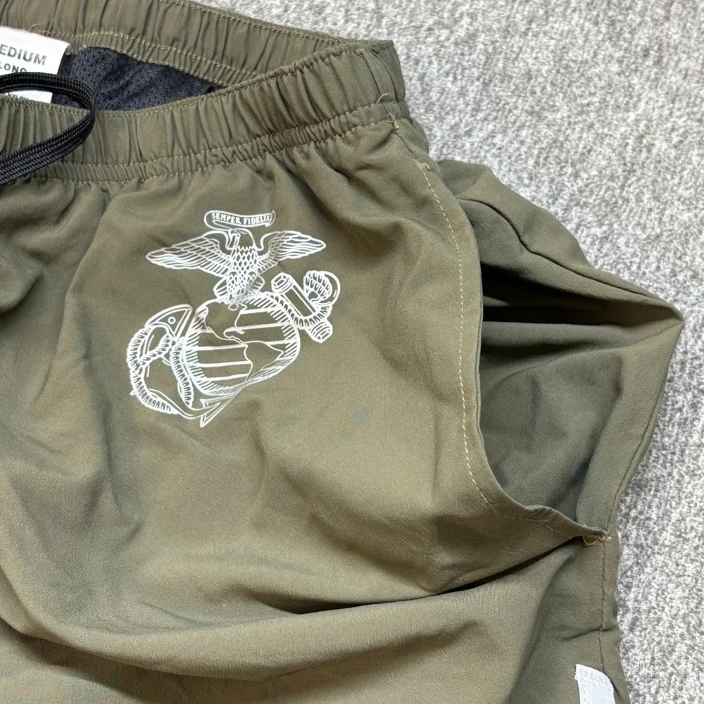 New Balance USMC Medium Long Olive Green‎ Athletic Track Pants Men's Reflective